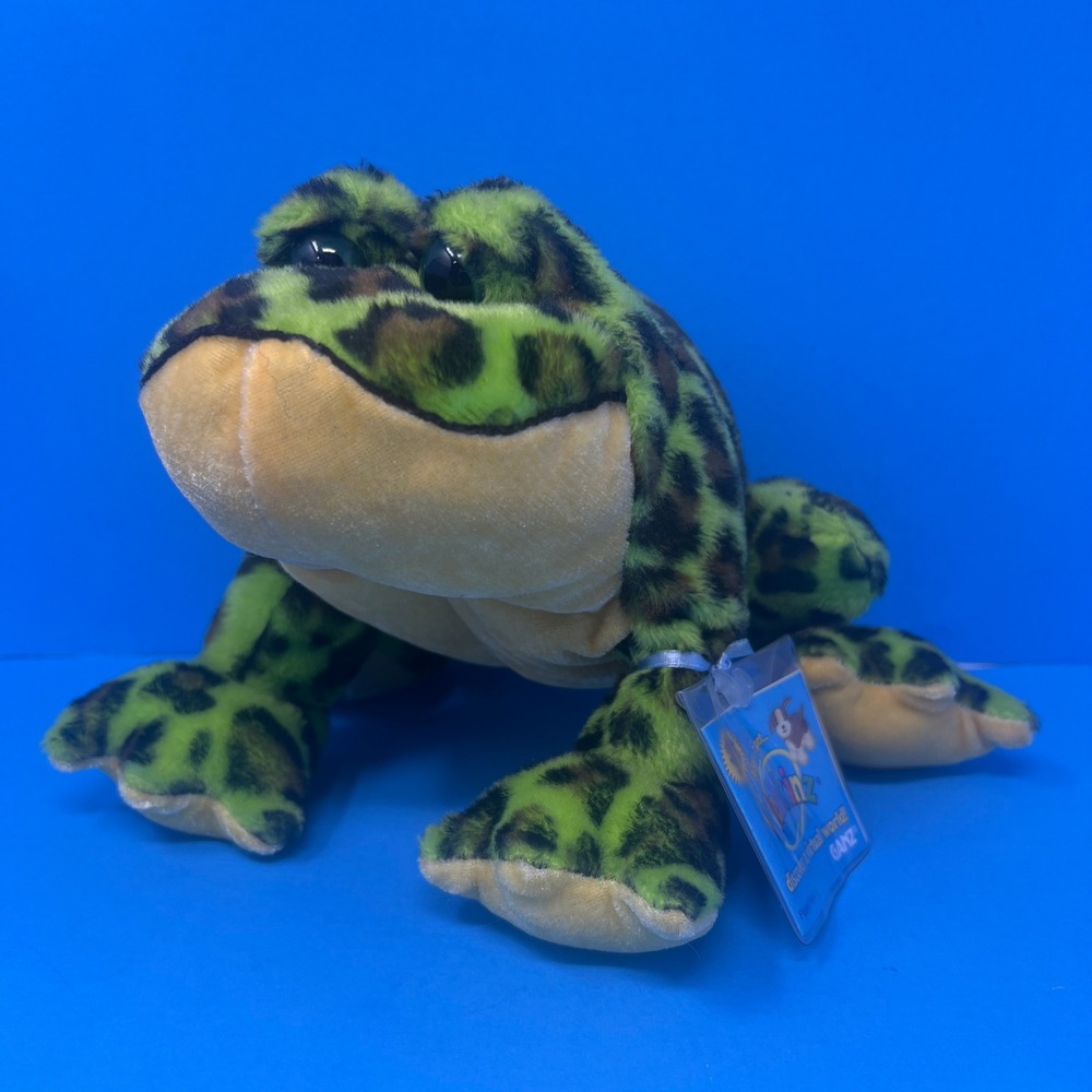 Ganz Webkinz BullFrog Green Brown Spotted Stuffed Animal w/ Code HM114 - Picture 11 of 16